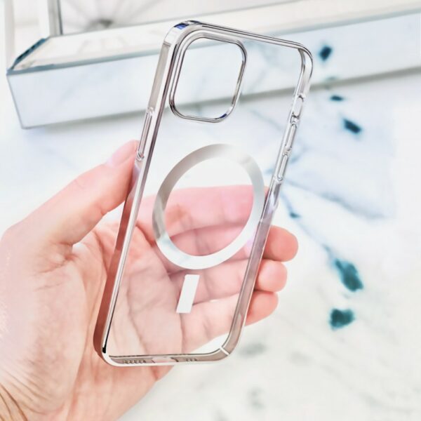 iphone magsafe phone case in silver